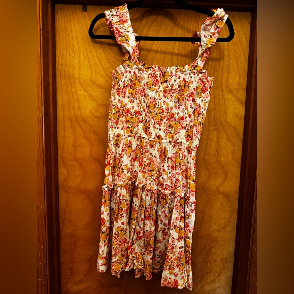 Aerie Floral Dress with Ruffled Straps